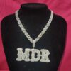 Custom Big Baguette Letter Pendant With Cuban Chain,custom Name Necklace
