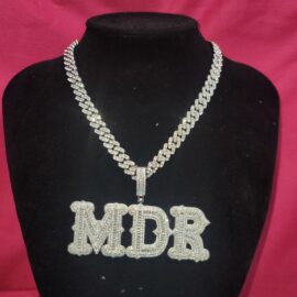 Custom Big Baguette Letter Pendant With Cuban Chain,custom Name Necklace